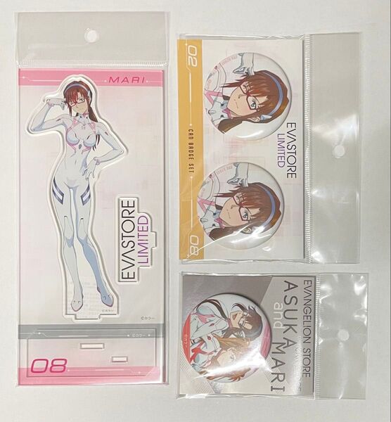 EVANGELION STORE LIMITED エヴァンゲリオン ストアリミテッド マリ アクリルスタンド&缶バッジ セット