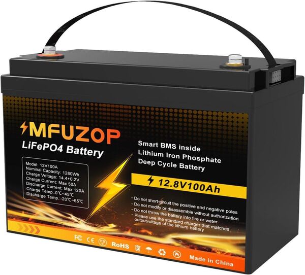MFUZOP リン酸鉄リチュウムイオンバッテリー 12V100Ah