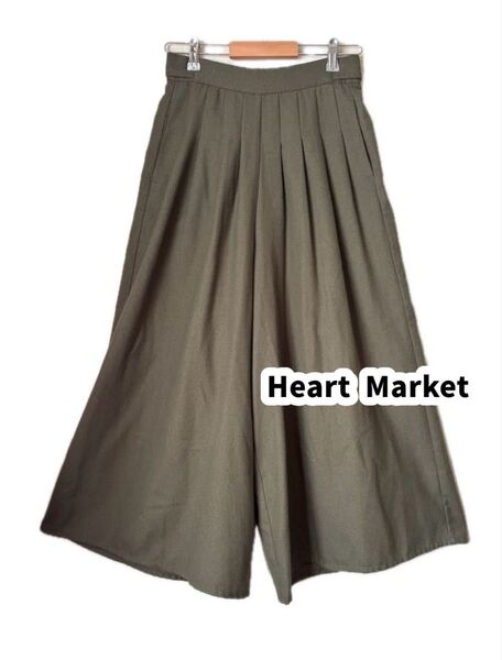 heart market ハートマーケット ワイドパンツ ガウチョパンツ カーキ レディース 婦人 ファッション フリーサイズ