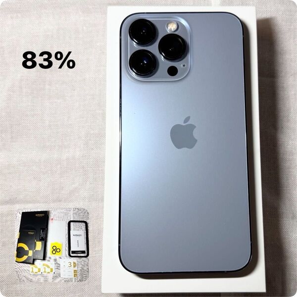 【極美品】 iPhone13 Pro 256GB シエラブルー バッテリー83% フィルム付 残債交換修理歴なし au認定中古