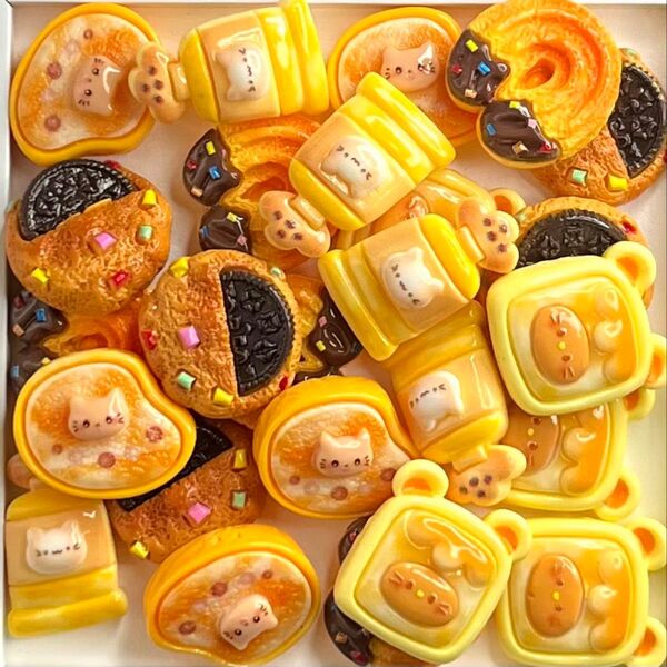 【6月限定SALE】NO.207 デコパーツ クッキー パンアニマル 5種×各5個セット350円