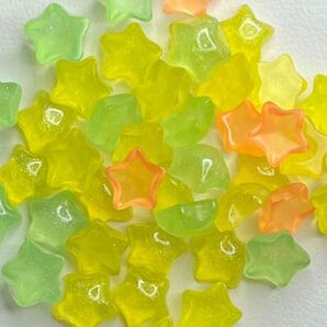 【1セットのみ】デコパーツ ミニサイズ 星 カボション 40個まとめ売り