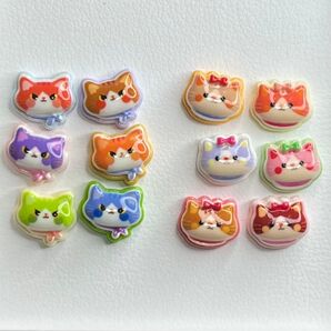 NO.241 デコパーツ ミニサイズ ねこちゃん 6個1セット130円