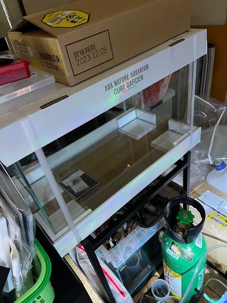 ADA 60cm キューブガーデン、ガーデンマット、バックスクリーン(スカイブルークリア)