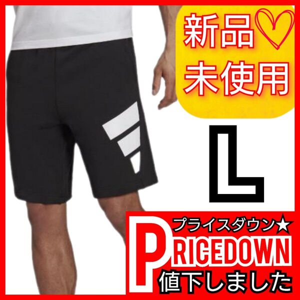 【L】アディダス フューチャー アイコンズ ロゴ グラフィック ショーツ ブラック H39798 新品未使用品 ショートパンツ