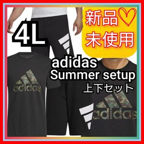 サマーセットアップ【4L】アディダス カモ Tシャツ & フューチャー アイコンズ ショーツ 新品未使用品 タグ付き 上下セット