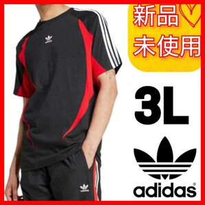 【3L】アディダスオリジナルス アーカイブ 半袖 Tシャツ 新品未使用品 タグ付き 黒 ブラック IZ4827 ロゴ刺繍