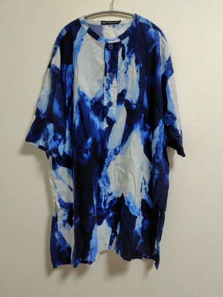 issey miyake men イッセイミヤケメン 17ss 水彩画シャツ 3 オーバーサイズ 半袖シャツ 総柄シャツ ロング