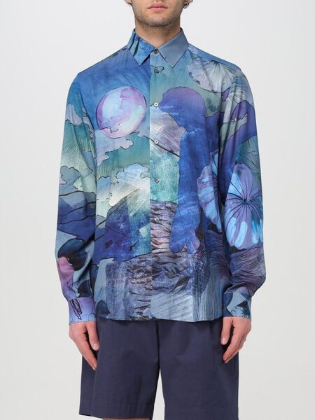 Paul Smith ポールスミス Narcissus カラーシャツ 長袖シャツ 総柄 シャツ 柄シャツ メンズシャツ L