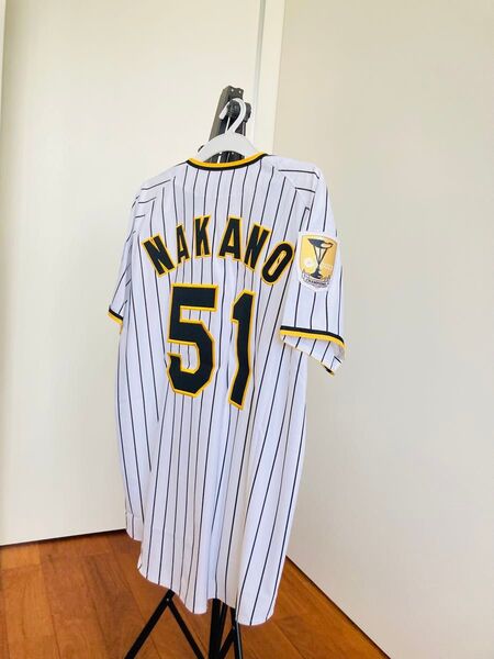 阪神タイガース 中野拓夢 優勝記念 ユニフォーム 新品 未使用 中野 2023 チャンピオンエンブレム付 ユニフォーム メンズL