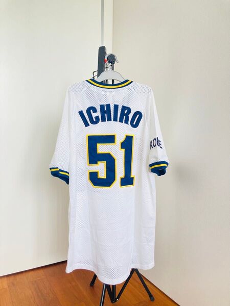 イチロー ユニフォーム オリックス 当時物 オリックスブルーウェーブ ホーム 51 刺繍 メンズ フリーサイズ ユニホーム
