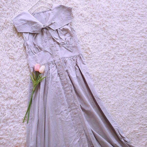 《N. Natural Beauty Basic》ビッグカーブカラーワンピース