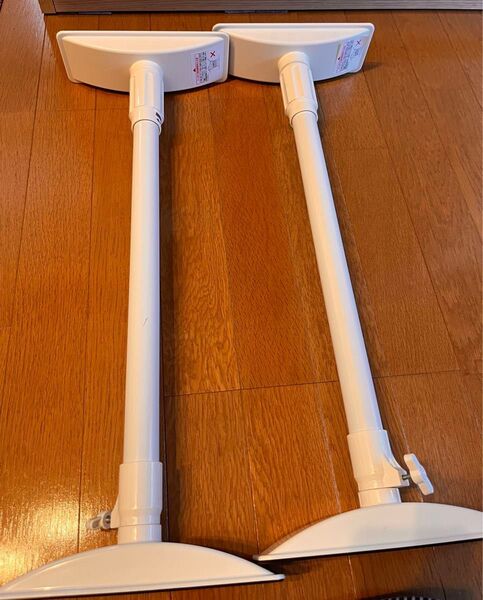 突っ張り棒 2本 ホワイト 家具転倒防止