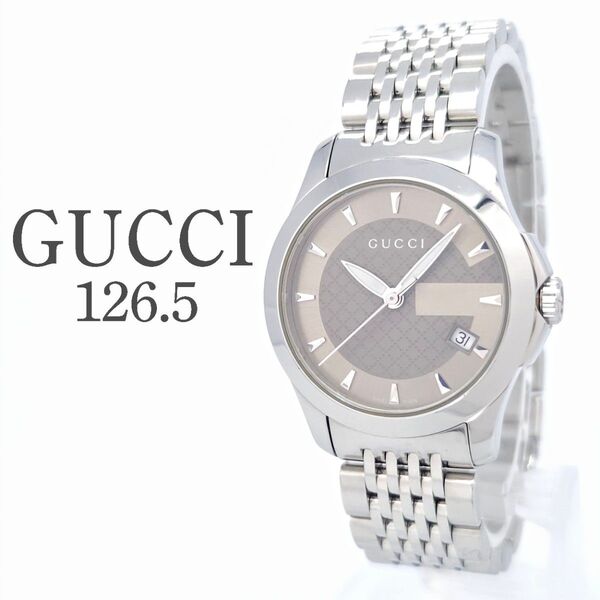 ☆美品・新品電池☆GUCCI グッチ 126.5 Gタイムレス レディース