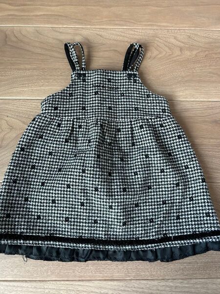 BeBe べべ 千鳥柄 ワンピース ジャンパースカート 90サイズ
