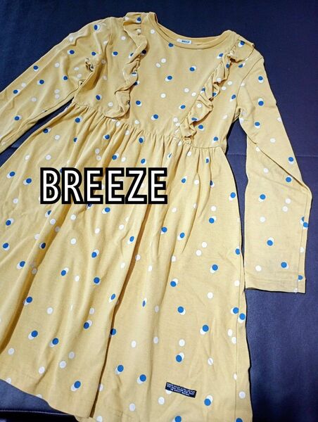 BREEZE ワンピース フリル 水玉 ドット 黄色 イエロー