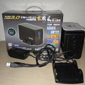 玄人志向 ハードディスクケース GW3.5AX2-SU3/MB USB3.0 640G+500G付き