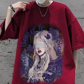 包帯 地雷系 ライク地底人 Y2K 病み 赤色 かっこいい ライブ フェス Tシャツ 半袖