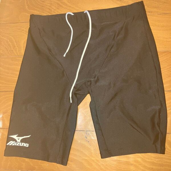 【中古】mizuno 洗濯済 男子 スクール 水着 海パン 黒 中学生 サイズL ブラック