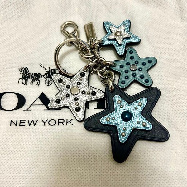 COACH コーチ スター キーホルダー バッグチャーム 星 ブルー