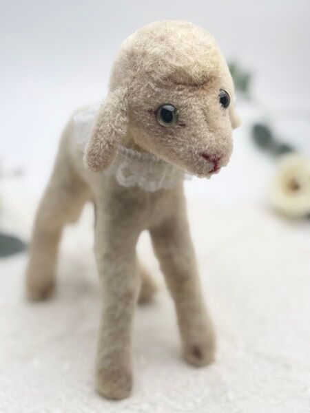 送料無料★シュタイフ★Lamby 22cm★ヒツジのランビー/羊/ひつじ★ビンテージ/アンティーク★Steiff/STEIFF