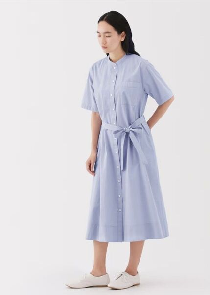 25SS新作 無印良品 婦人 涼感 半袖シャツワンピース Lサイズ