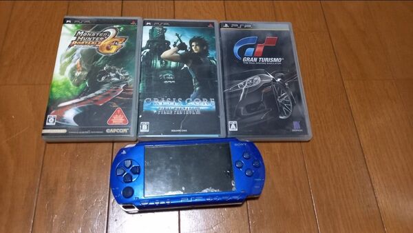 SONY PSP PSP-1000 ソフト3本セット モンスターハンター2G ファイナルファンタジー グランツーリスモ