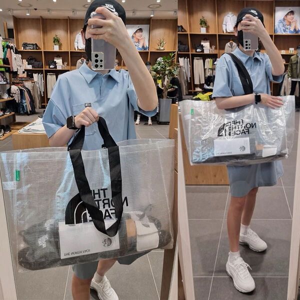 THE NORTH FACE ノースフェイス トートバッグ エコバッグ FREE 韓国 日本未販売 クリア