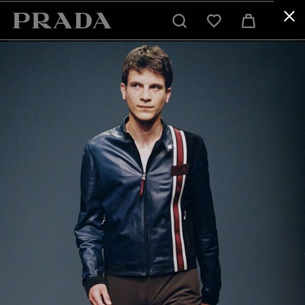 【激レア】PRADA UOMO レザーライダースジャケット