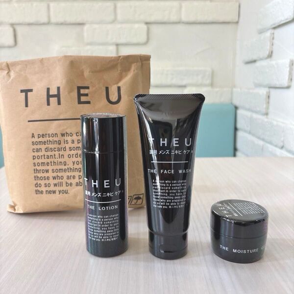THEU 薬用メンズニキビケア 日本製【洗顔 保湿ジェル 化粧水 3点セット】ニキビ跡 ニキビ予防 対策 医薬部外品 大人・子供
