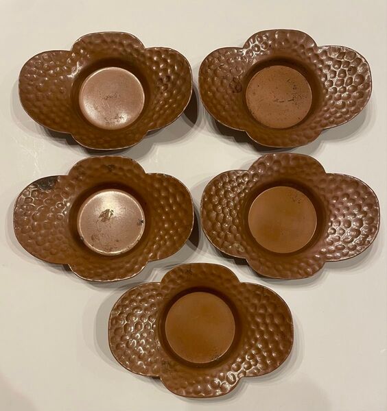 茶托 茶道具 煎茶道具 銅製 茶器 金属工芸 瑞正 5客 伝統工芸品