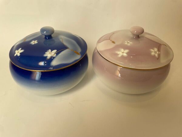 有田焼 有田西峰 錦松梅 小鉢 お皿 和食器 昭和レトロ 蓋付き 2個セット 茶器 煮物椀