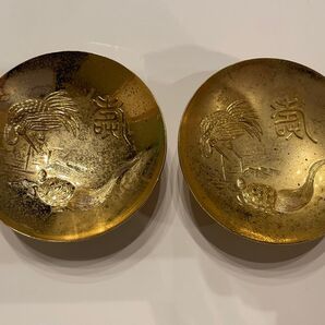 金杯 盃 酒器 金メッキ 24KGP 酒器 2個セット 鶴 亀