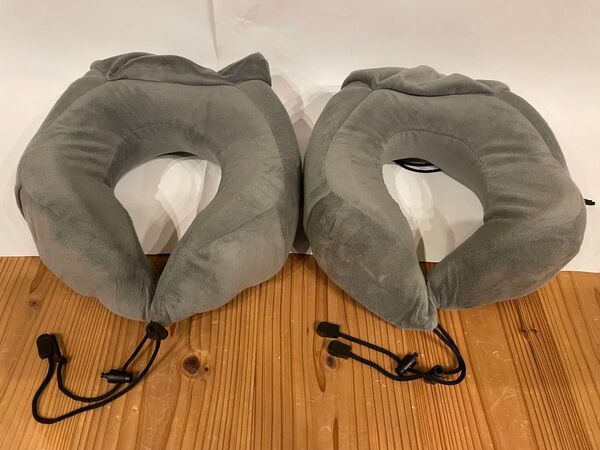 HOMYSNUG ネックピロー 旅行用 トラベル用品 トラベルピロー 低反発 グレー 2個セット