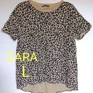 ZARA レオパード柄トップス Lサイズ Tシャツ