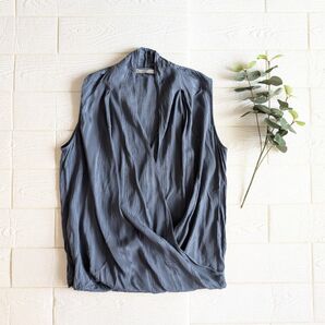 Theory luxe シルク混 ドレープ ノースリーブブラウス 038サイズ