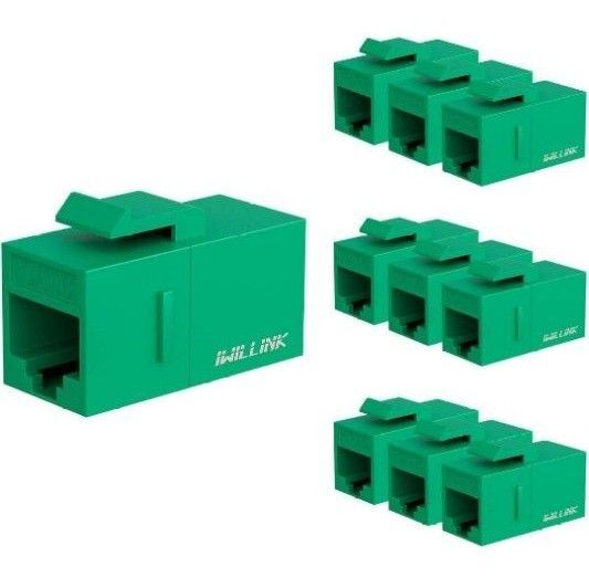 Iwillink RJ45 Cat6 キーストーンカプラー LAN ケーブル用 中継 コネクタ ジャック 延長 10個