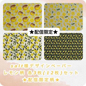 salt様デザインペーパー レモン柄 3種類柄 各3枚セット