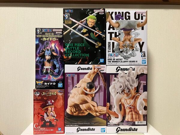 ワンピース フィギュア 6個セット ニカルフィ ゾロ カイドウ 白ヒゲ シャンクス 一番くじ ギア5 Grandista