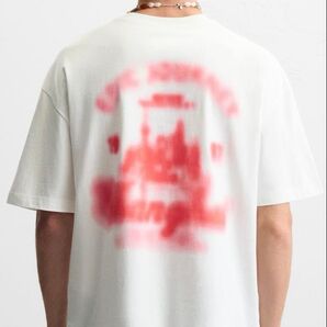 期間限定特別価格 試着のみ ZARA 2025春夏新作 プリントぼかしTシャツ