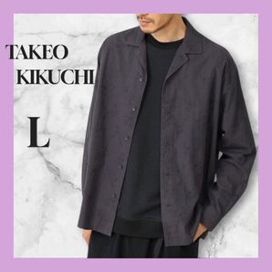 TAKEO KIKUCHI フラワー 刺繍 オープンカラー シャツ おしゃれ