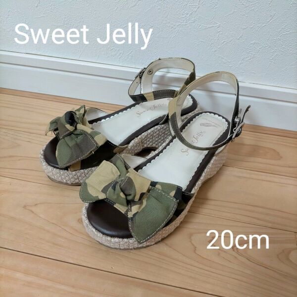 Sweet Jelly 迷彩柄 リボン サンダル 20cm