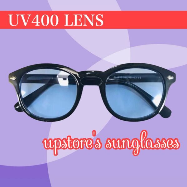 ◆サングラス◆ ウェリントン ライトブルー UV400【新品】No.1