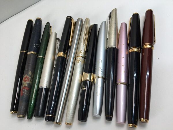 f1177他 18k14k 全品金刻印有 革巻等希少品 美品有り セーラー パイロット プラチナ 万年筆 13本まとめ セット