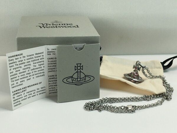 h1169 極美品 VivienneWestwood ヴィヴィアンウエストウッド ネックレス オーブ(ピンク/小)シルバーメタル