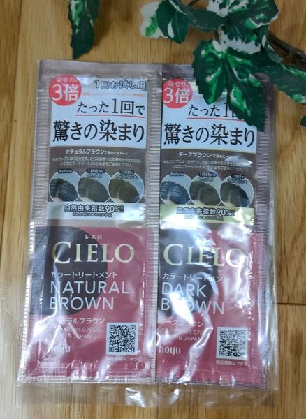 シエロ カラートリートメント ナチュラルブラウン ダークブラウン 各1個 計2個 お試し 白髪用