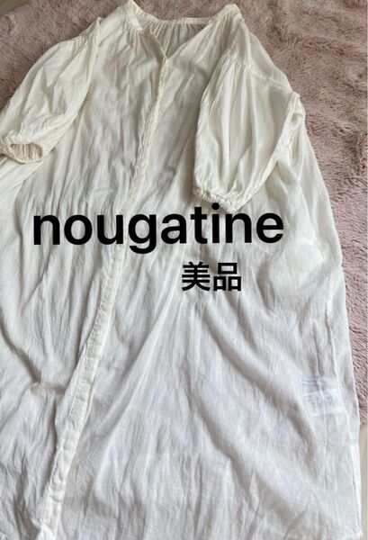 レディース nougatine ボリューム袖 ワンピース ホワイト 美品