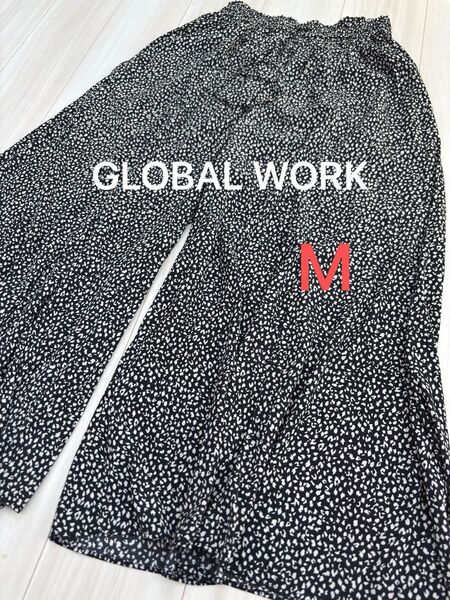GLOBAL WORK レオパード柄ワイドパンツ M スカーチョ 涼しい