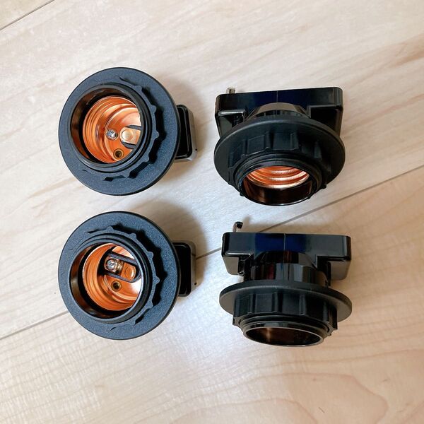 Aiwode 引掛けランプソケットE26口金 ランプソケット 黒 4個