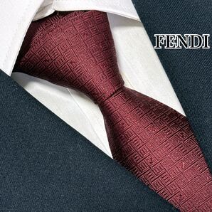 美品 FENDI フェンディ ネクタイ ズッカ FFロゴ ジャガード 高級